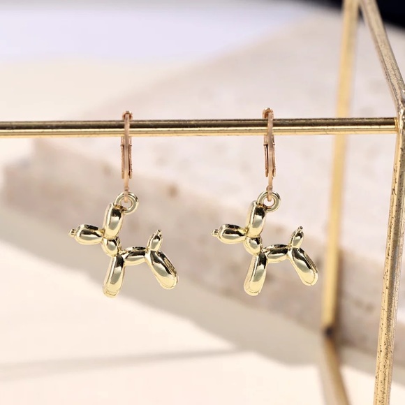 Doggy Balloon drop earrings (Champagne Gold) - Picture 2 of 4